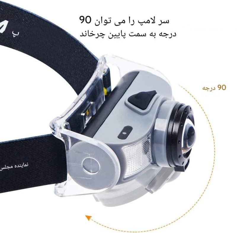 چراغ پیشانی هوشمند شارژی FISHNU مدل T103 با حسگر حرکتی و زوم تلسکوپی-فروش استثنائی — تصویر ۲