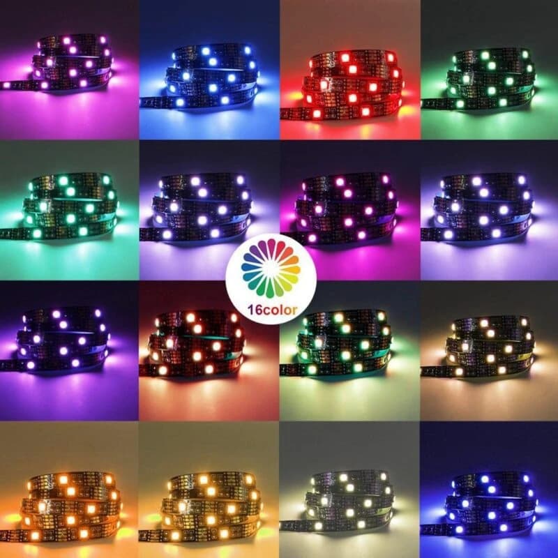 پک کامل ریسه RGB مدل 3M با کنترل از راه دور و 16 رنگ قابل تنظیم-فروش استثنائی — تصویر ۷