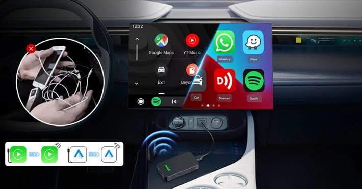 دانگل کارلینکیت 5 مدل Carlinkit 5.0 CPC200-2Air | تبدیل CarPlay و Android Auto سیمی به بی‌سیم-فروش استثنائی — تصویر ۴