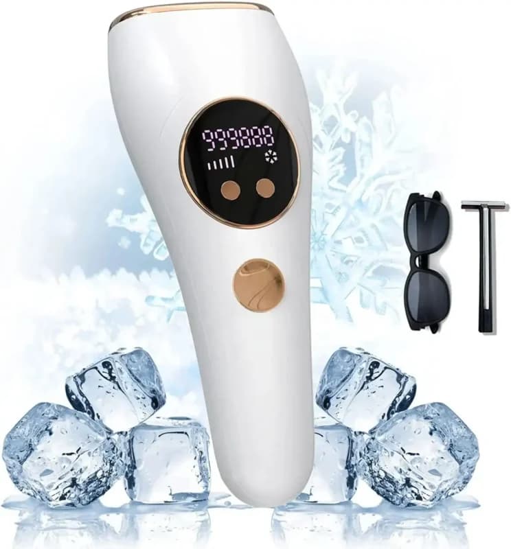 دستگاه لیزر موهای زائد خانگی 999999 شات IPL | حذف مو بدون درد با تکنولوژی یخ و عمر طولانی-فروش استثنائی