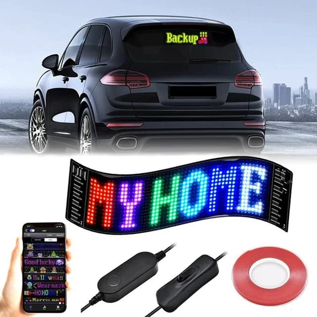 نمایشگر منعطف LED خودرو مدل 37×9 سانتیمتر | پنل ماتریکسی هوشمند با کنترل از راه دور-فروش استثنائی — تصویر ۴