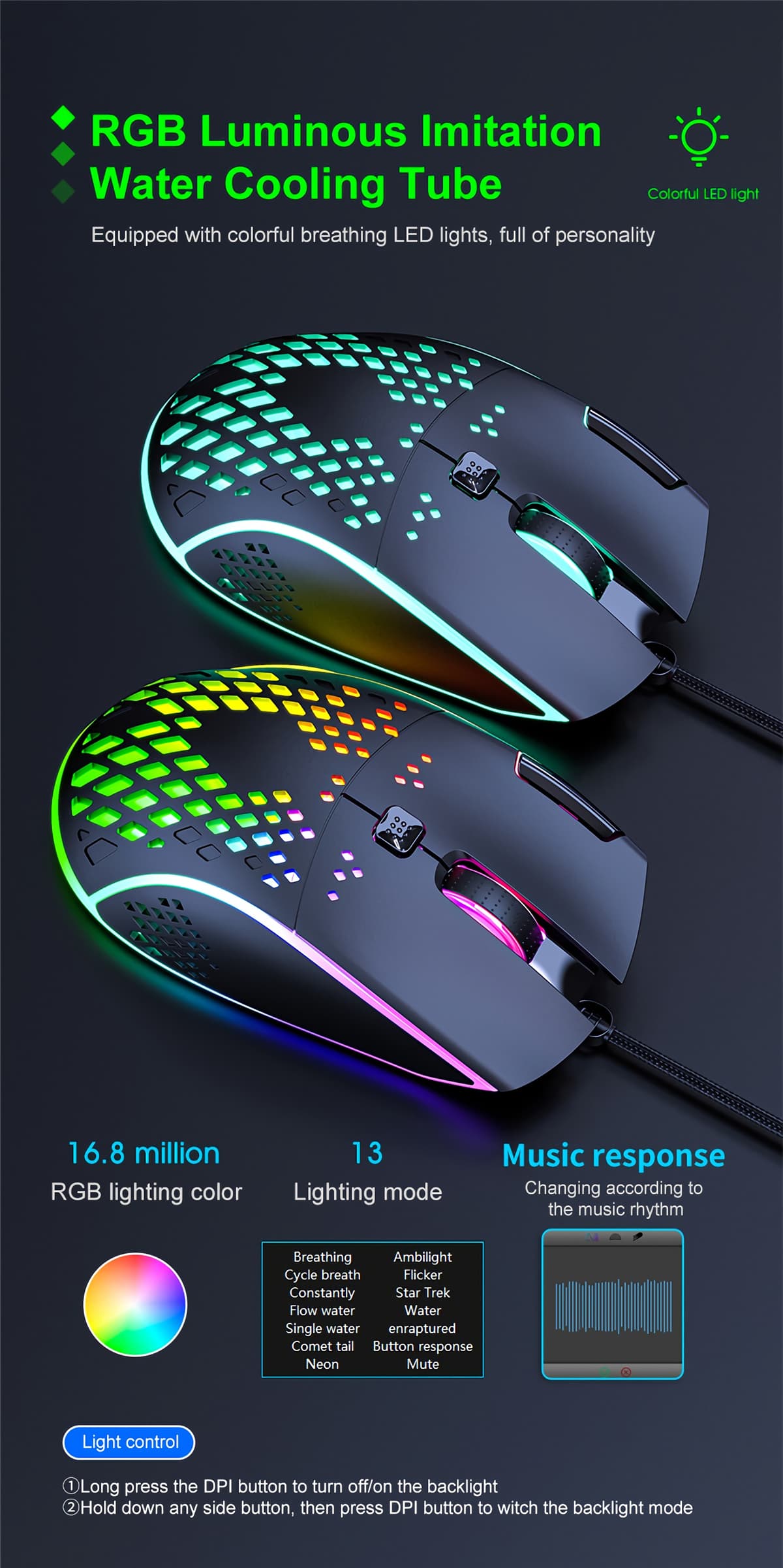 موس گیمینگ دی نت مدل T97 RGB — تصویر ۲
