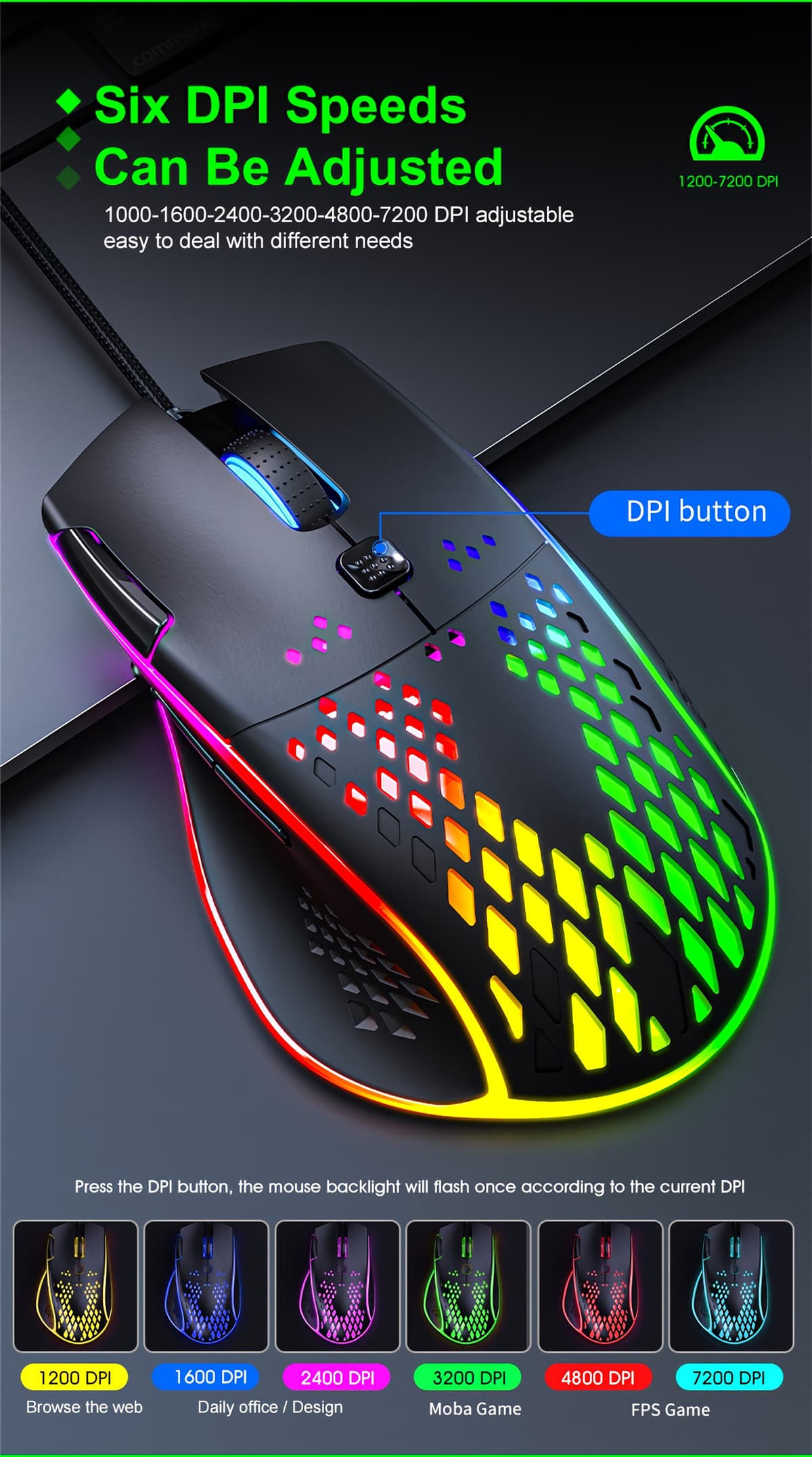 موس گیمینگ دی نت مدل T97 RGB — تصویر ۳