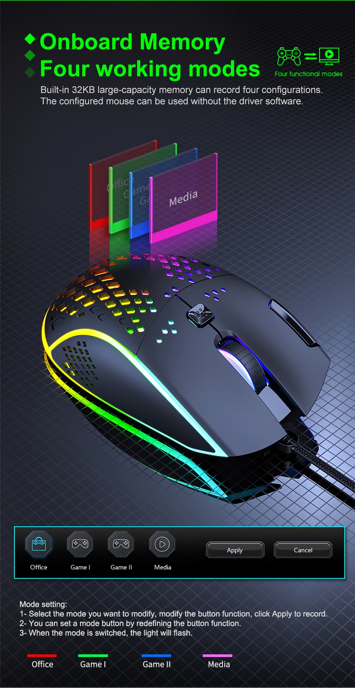موس گیمینگ دی نت مدل T97 RGB — تصویر ۷