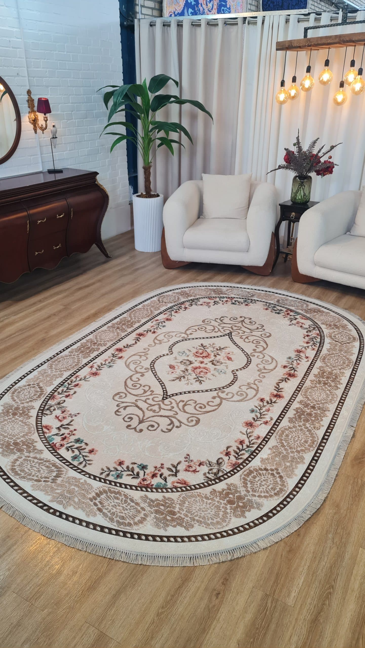 فرشینه مخمل ترک بیضی کد b110 (پس کرایه)جدید — تصویر ۲