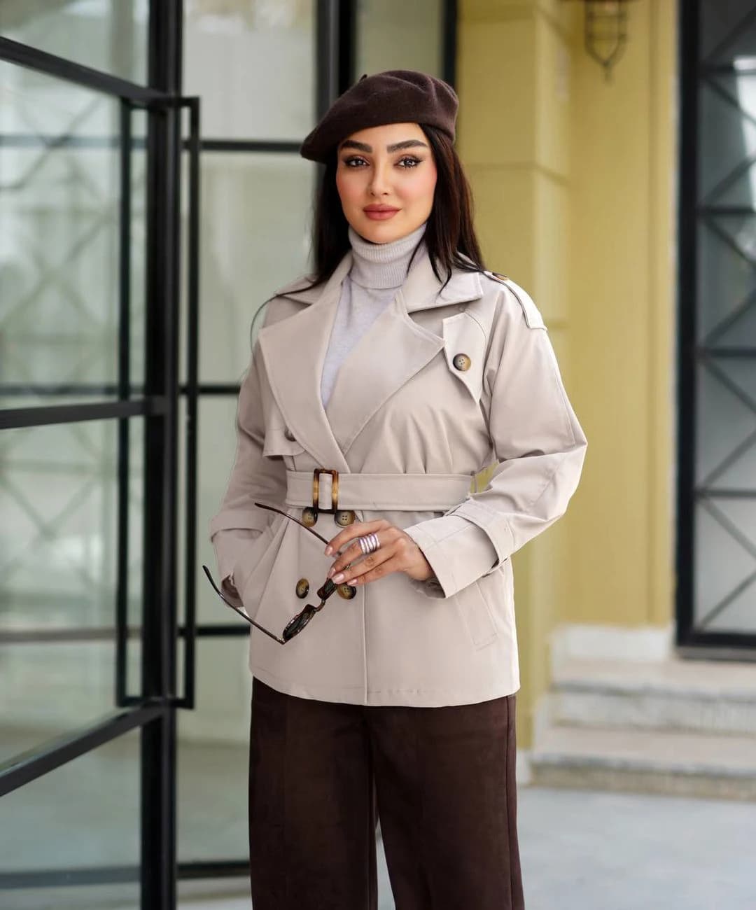 بارانی کوتاه کتان زارا آستردار مدل تینوش |کد:5026 — تصویر ۲