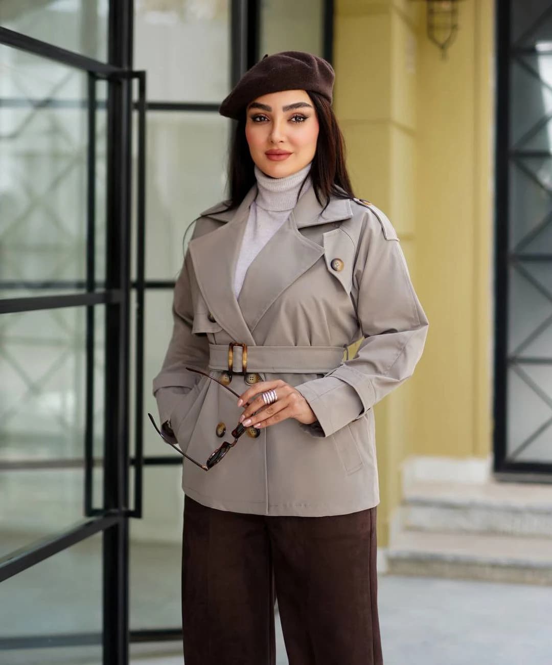 بارانی کوتاه کتان زارا آستردار مدل تینوش |کد:5026 — تصویر ۳