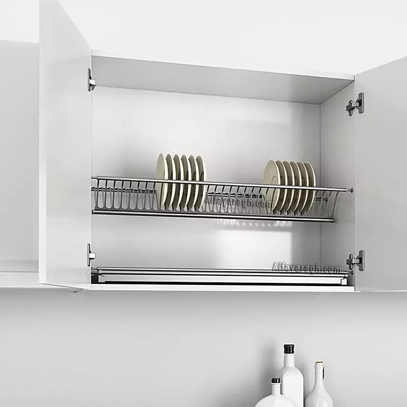 آبچکان کابینت استیل دو طبقه ملونی — تصویر ۳