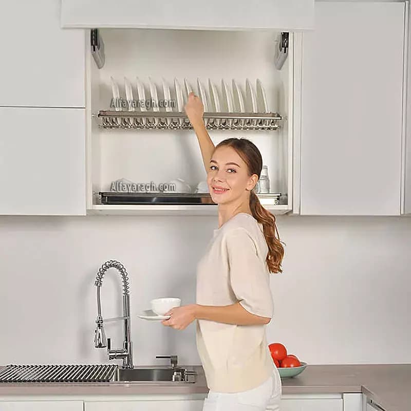 آبچکان کابینت استیل دو طبقه ملونی — تصویر ۴