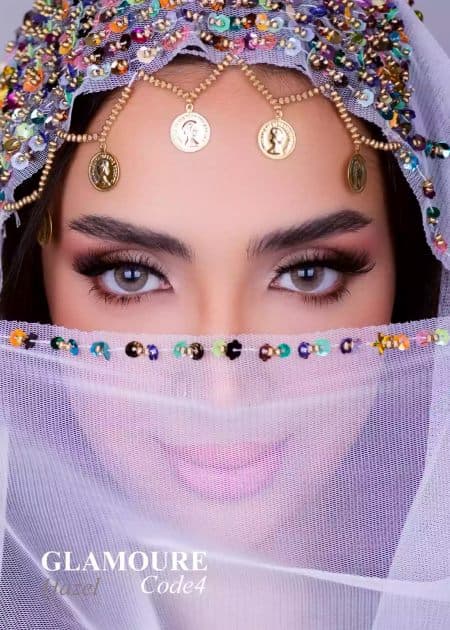 لنز چشم رنگی گلامور (GLAMOUR) مدل عسلی کد 4 (Hazel4) — تصویر ۲