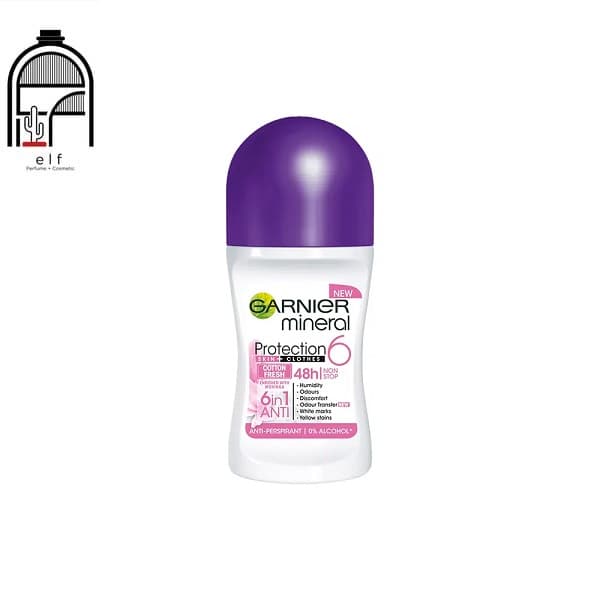 مام رولی زنانه مدل Protection6 گارنیه Garnier Garnier Mineral Ladies Roll On