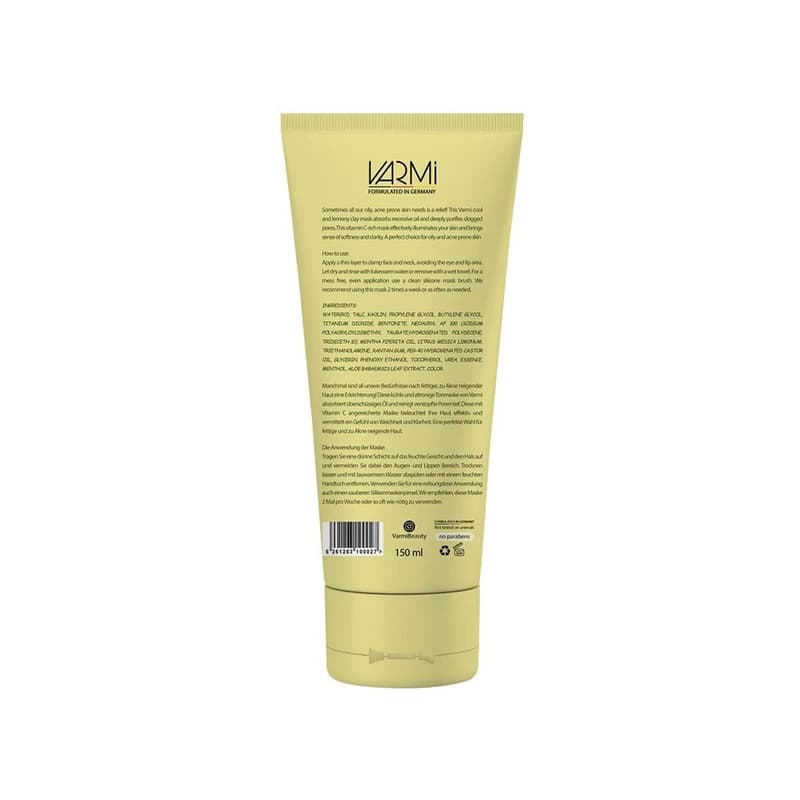 ماسک صورت خاک رس وارمی مدل تیوبی نعنا و لیمو حجم 150 میلیلیتر — تصویر ۲