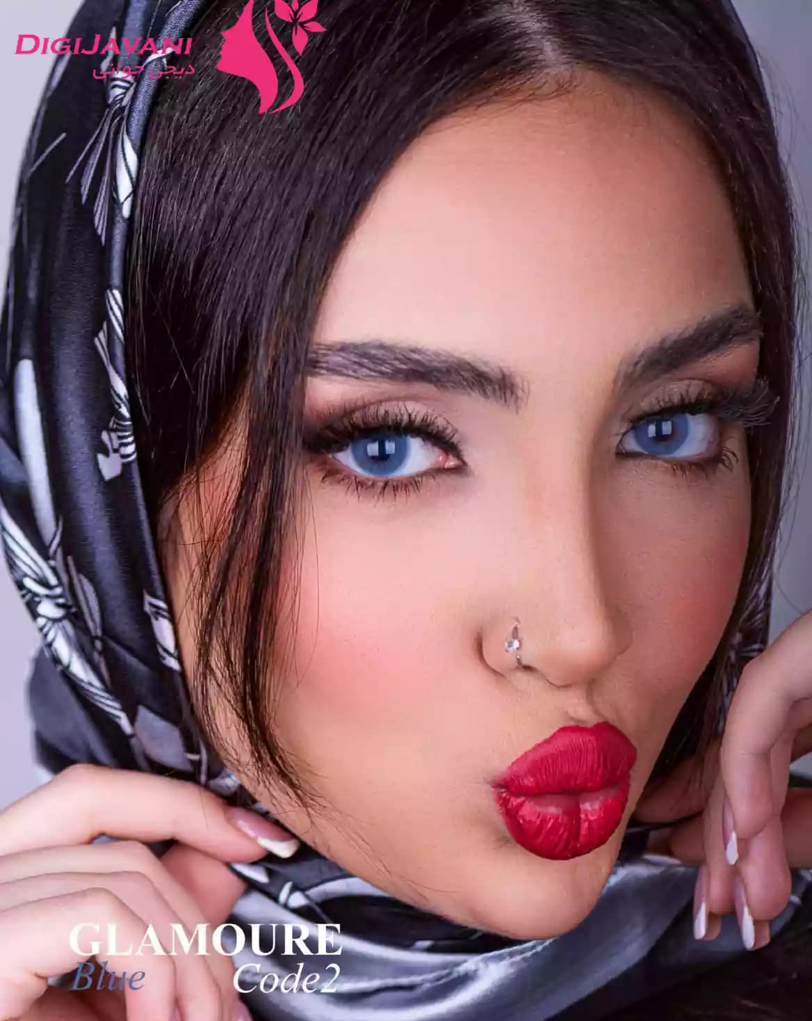 لنز چشم رنگی گلامور (GLAMOUR) مدل آبی کد 2 (Blue2) — تصویر ۲