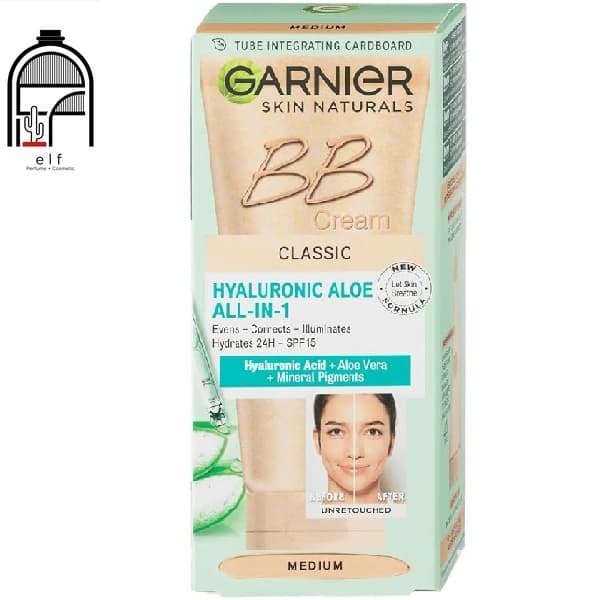 بی بی کرم آبرسان پوست مختلط و چرب گارنیر رنگ لایت Garnier BB Cream All In 1 With Hyaluronic Acid 50Ml — تصویر ۲