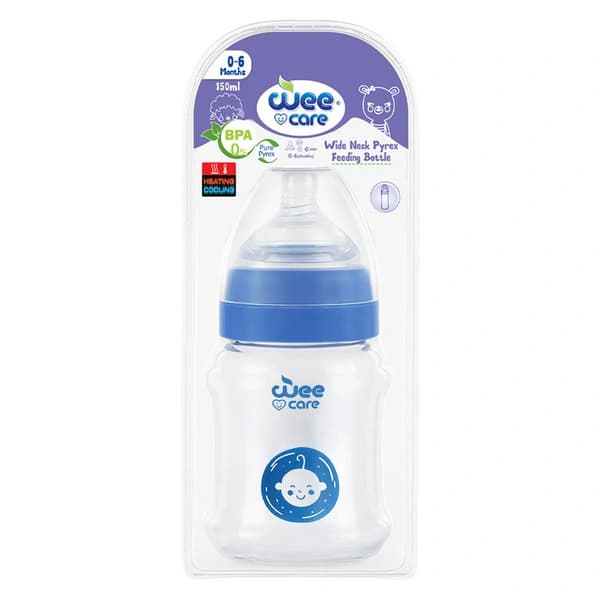 بطری شیرخوری وی کر مدل پیرکس دهانه عریض حجم 150 میلی لیتر (Wee Care-B309) — تصویر ۵