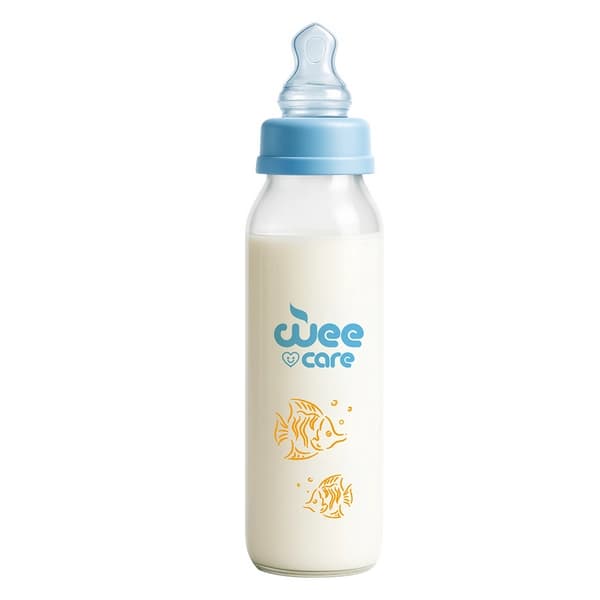 بطری شیر وی کر مدل پروپیلن دهانه استاندارد ارتودنسی حجم 250 میلی لیتر (Wee Care-B328) — تصویر ۲