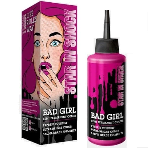 شامپو رنگساژ بد گرل Bad Girl رنگ تمشکی مدل Star In Shock حجم 150 میل — تصویر ۲