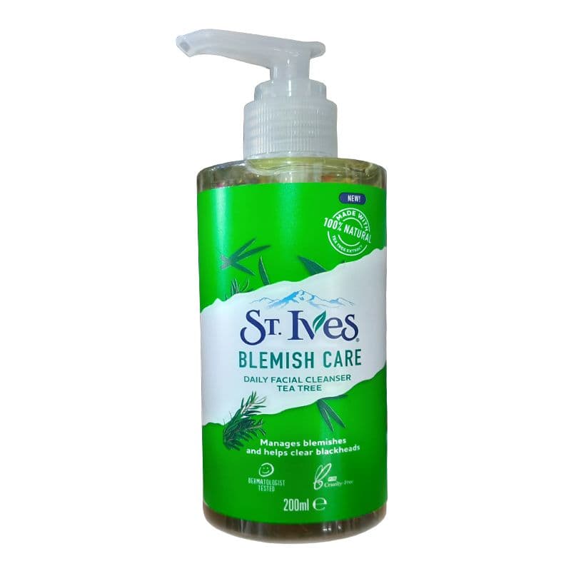 ژل شستشوی صورت پمپی حجم 200 میل تی تری ضد جوش سنت ایوز – ST . IVES