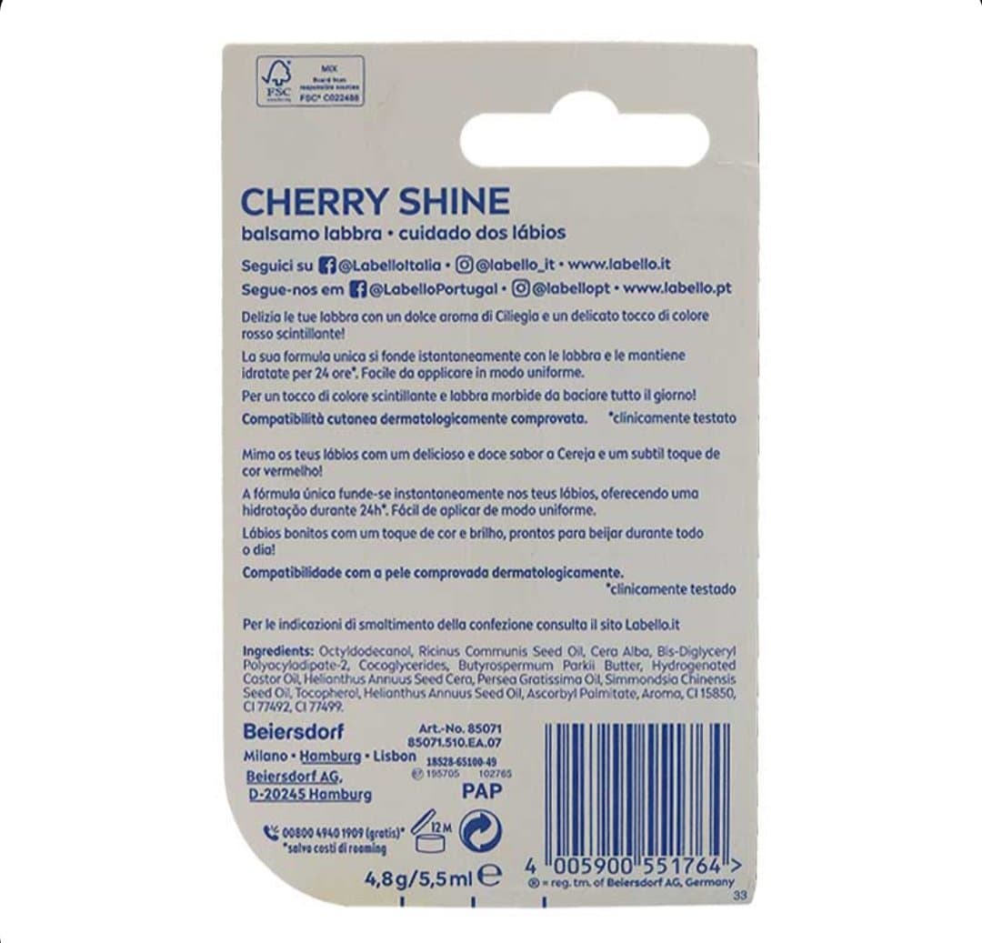 بالم لب لابلو LABELLO مدل CHERRY SHINE حجم 4.8g — تصویر ۴