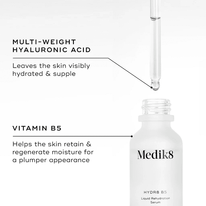 سرم آبرسان هیالورونیک اسید مدیک ایت | Medik 8 Hydr8 B5 Liquid Rehydration Serum — تصویر ۳