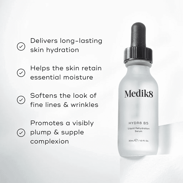 سرم آبرسان هیالورونیک اسید مدیک ایت | Medik 8 Hydr8 B5 Liquid Rehydration Serum — تصویر ۲