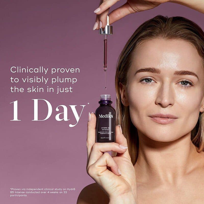سرم هیالورونیک اسید مدیک ایت 30ml Medik8 HYDR8 B5 INTENSE (Hyaluronic Acid with NMF Replenish & Boost) — تصویر ۳