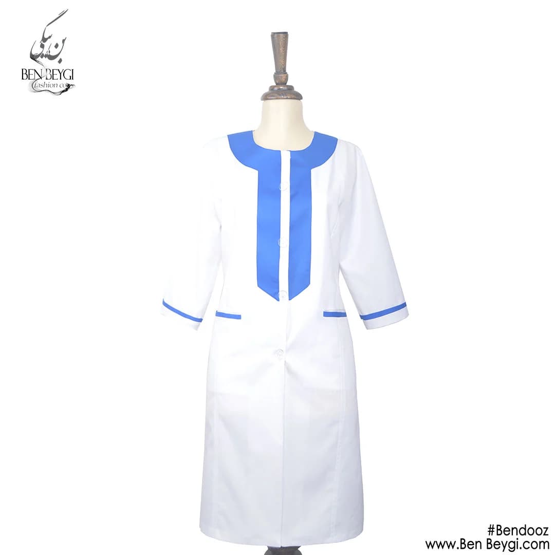مانتو کار پارچه کجراه صنعتی سفید زنانه کد 16473