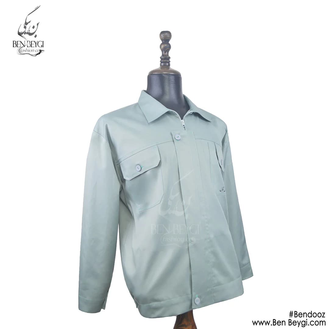کاپشن کار مهندسی با شلوار پارچه کجراه رنگ سبز کد 16451