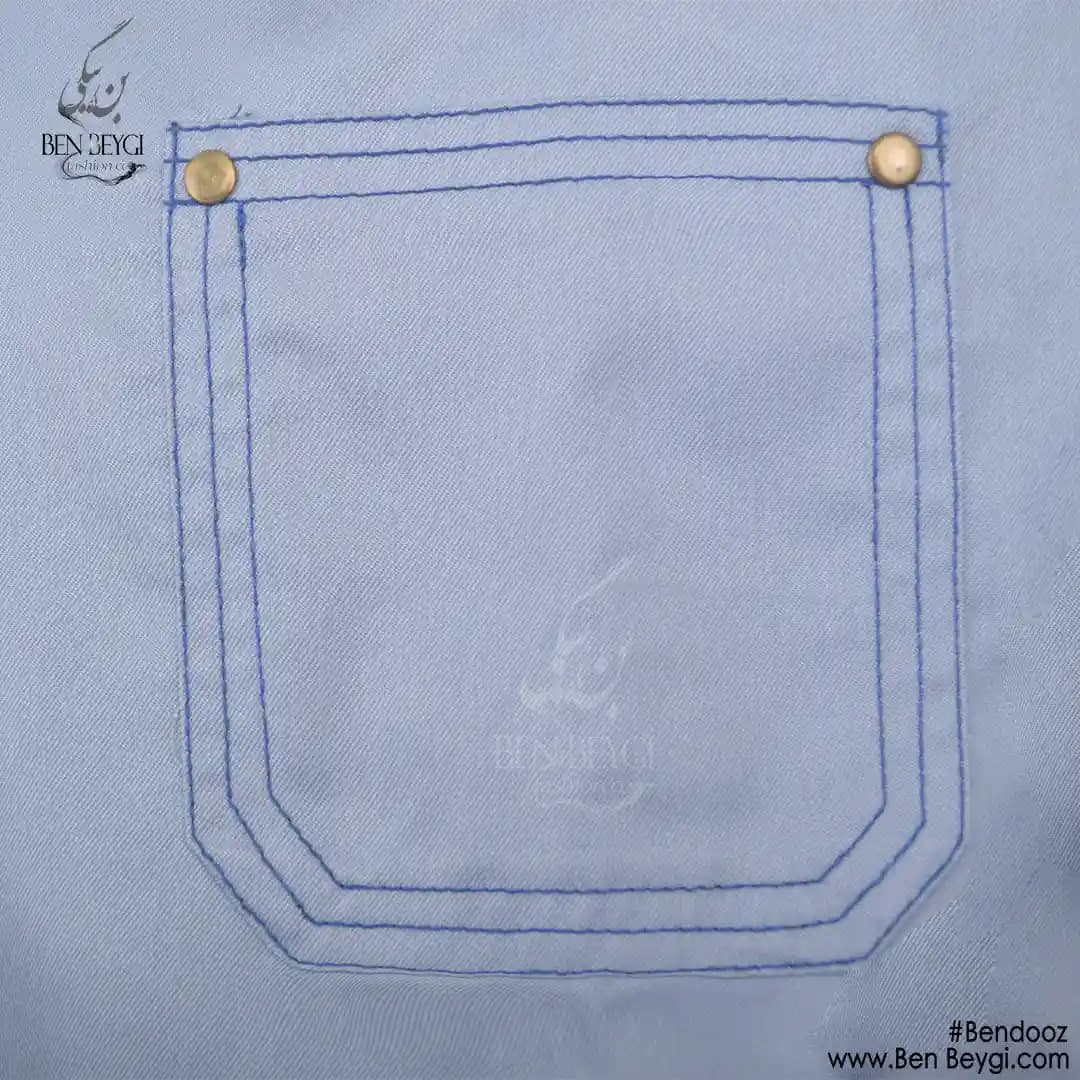 پیشبند آشپزی پارچه کجراه طوسی کد 16432 — تصویر ۲