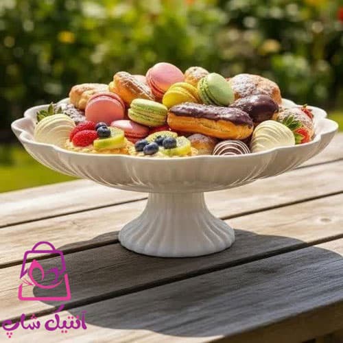 شیرینی خوری پایه دار سرامیکی