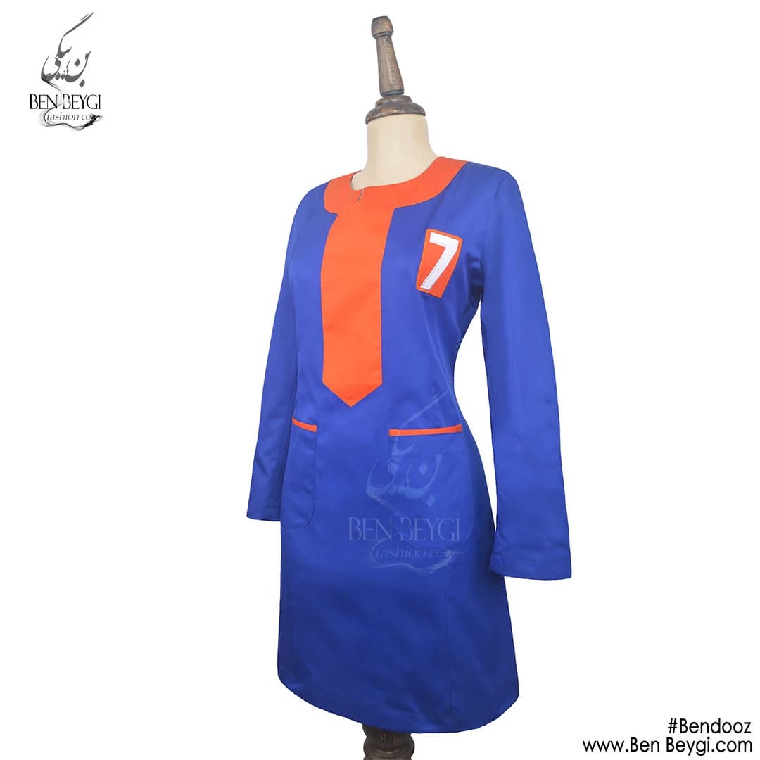 مانتو کار فروشگاهی پارچه کجراه زنانه کد طرح کروات دار 16348