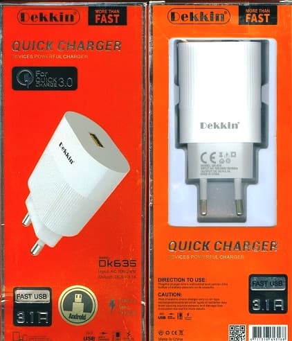 شارژر اورجینال سوپر فست 3 آمپر Dekkin DK635