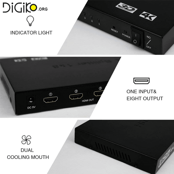 اسپلیتر 8 پورت HDMI مارک لایمستون — تصویر ۲