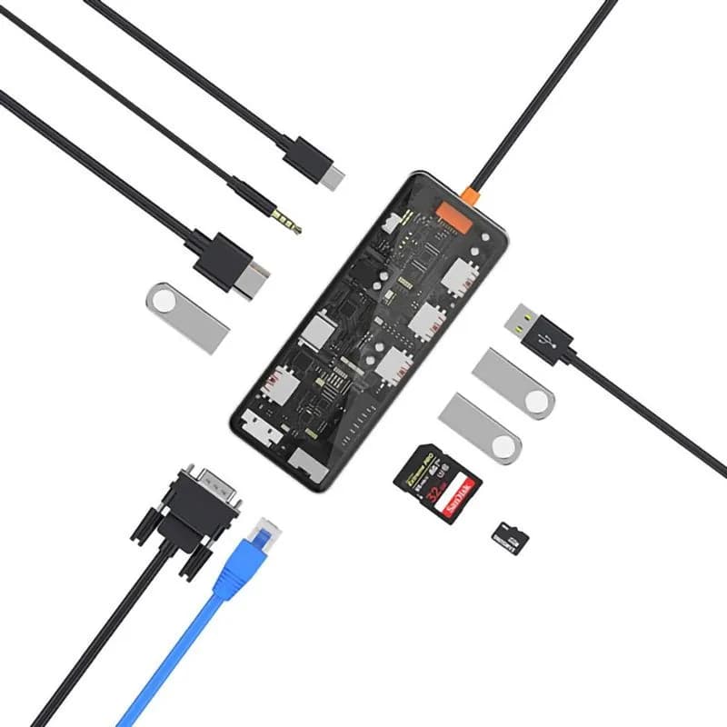 هاب 11 پورت بیوا Biva HUB-04 Type-C 11 in 1 Docking Station — تصویر ۴