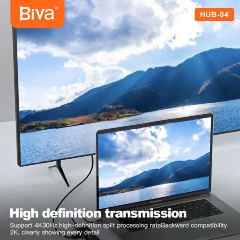 هاب 11 پورت بیوا Biva HUB-04 Type-C 11 in 1 Docking Station — تصویر ۶