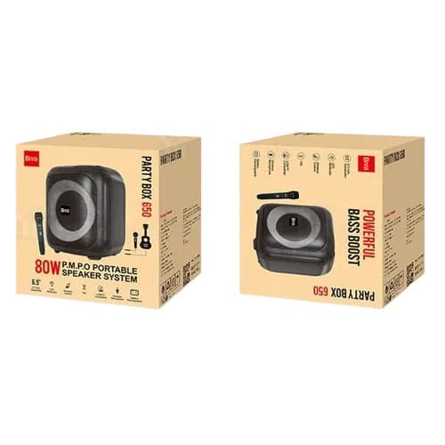 اسپیکر بلوتوث بیوا Biva Party Box 650 توان 80 وات رم و فلش خور — تصویر ۴