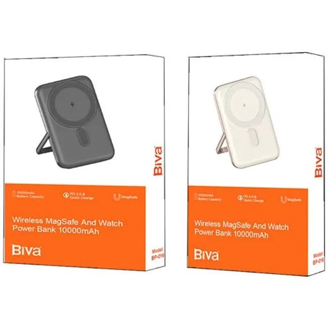 پاوربانک وایرلس 10000 مگ سیف بیوا Biva BP-016 توان 22.5 وات دارای استند — تصویر ۴