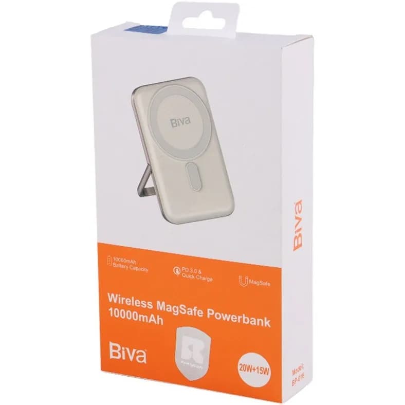 پاوربانک وایرلس 10000 مگ سیف بیوا Biva BP-016 توان 22.5 وات دارای استند — تصویر ۵