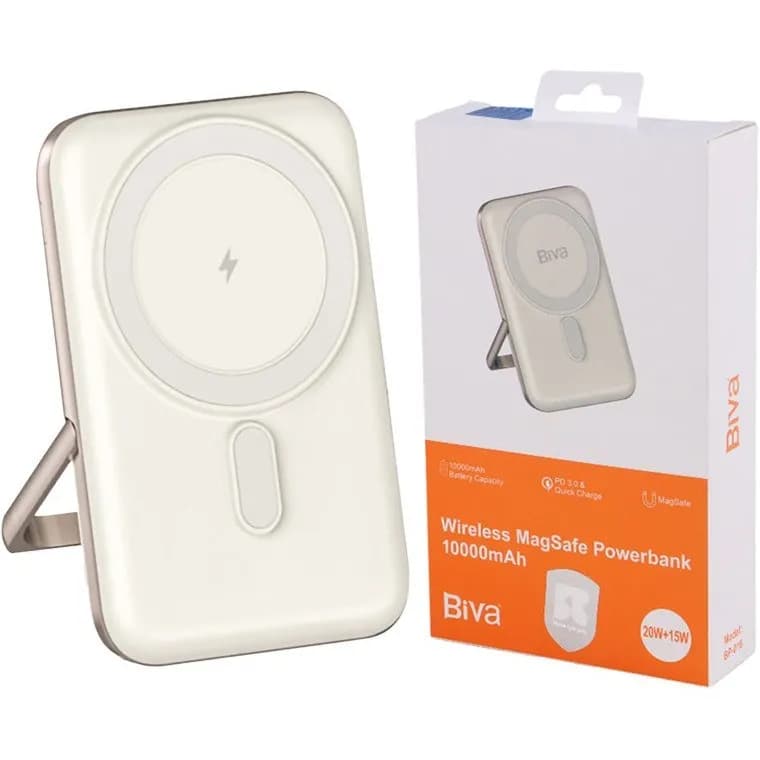 پاوربانک وایرلس 10000 مگ سیف بیوا Biva BP-016 توان 22.5 وات دارای استند — تصویر ۲