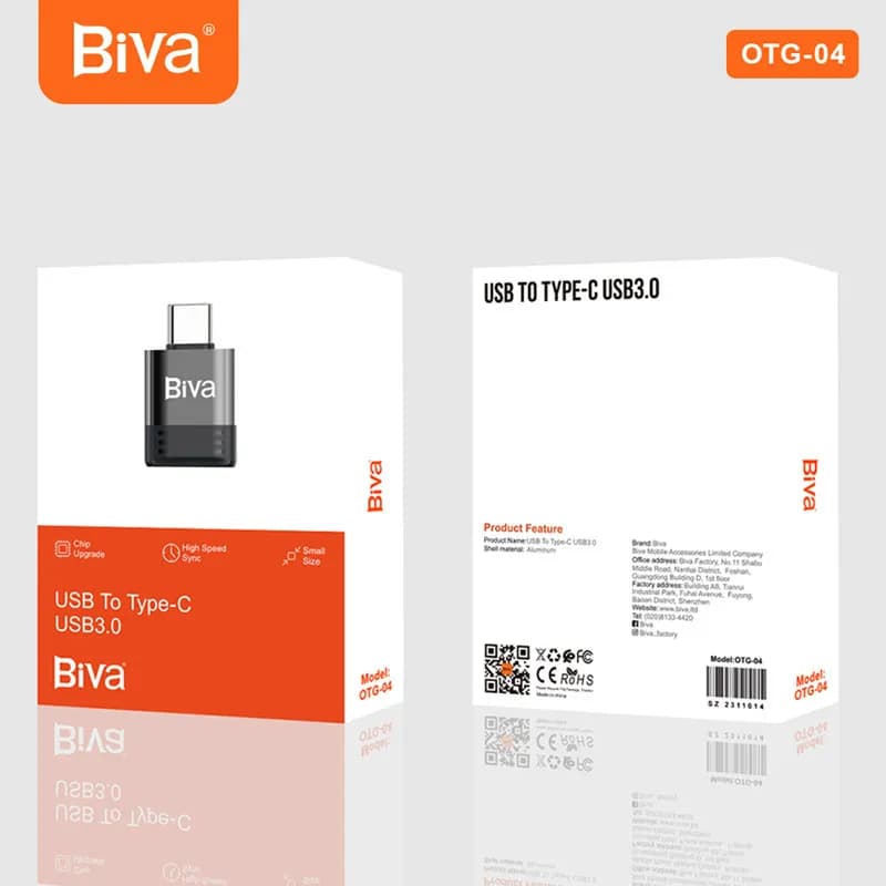 تبدیل Type-c OTG به USB بیوا Biva OTG-04 — تصویر ۳