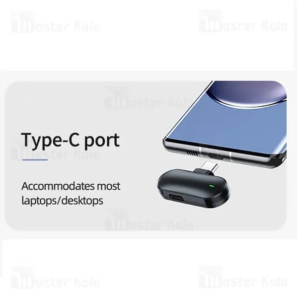 میکروفون یقه‌ ای تایپ سی بیوا Biva Wireless Microphone WM-04 دارای 2 فرستنده — تصویر ۶