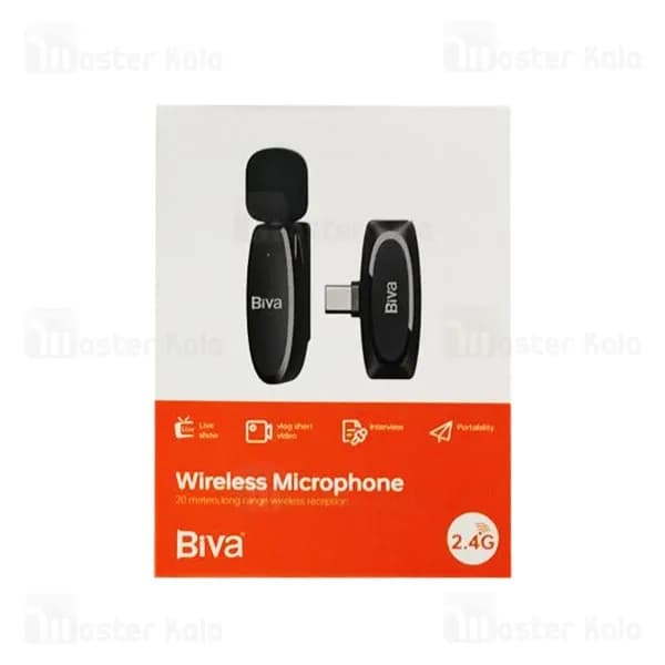 میکروفون بی سیم Type C بیوا Biva WM-01 — تصویر ۶