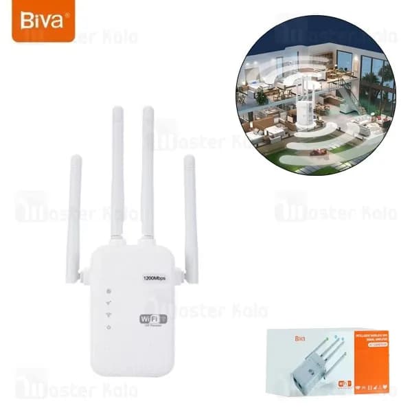 تقویت کننده آنتن وای فای بیوا Biva Inteligent Wireless WiFi Signal Amplifier AC1200 N300 — تصویر ۶
