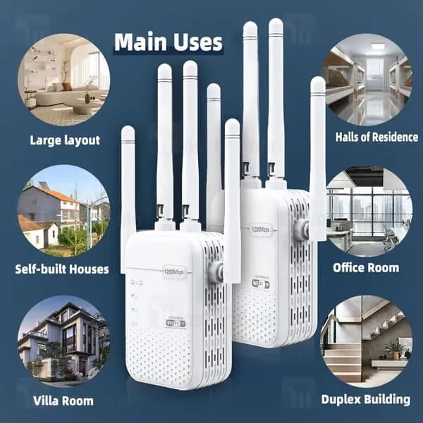 تقویت کننده آنتن وای فای بیوا Biva Inteligent Wireless WiFi Signal Amplifier AC1200 N300 — تصویر ۳