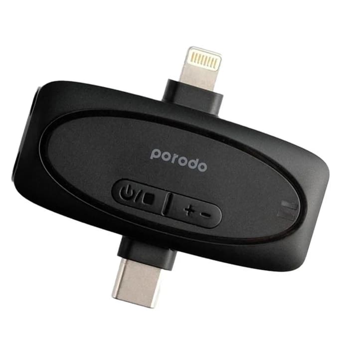 میکروفون بی سیم پرودو Porodo Dual Mic Lavalier Wireless Microphone PD-2MLAV دارای 2 فرستنده — تصویر ۳