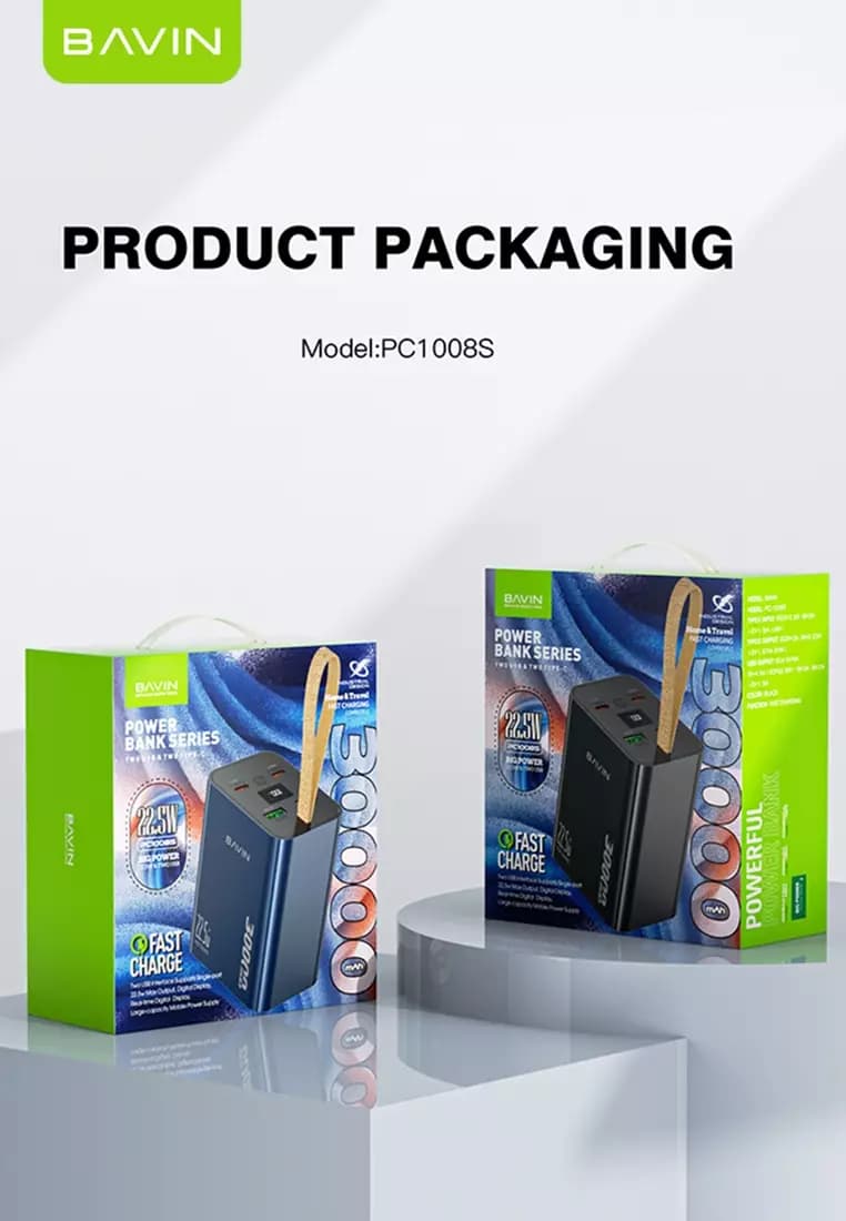 پاوربانک 30000 میلی آمپر باوین Bavin PC1008S توان 22.5 وات — تصویر ۸