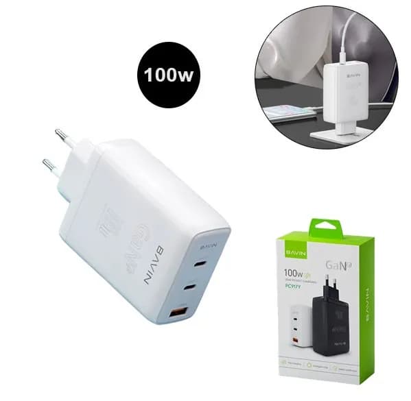 شارژر دیواری باوین Bavin PC917Y GaN توان 100 وات