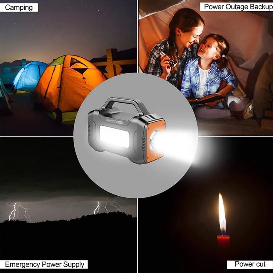 پاوربانک 12000 باوین Bavin PS03 Power Station همراه چراغ قوه — تصویر ۴