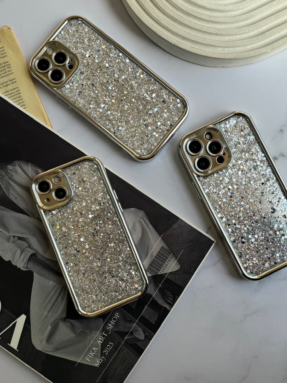 قاب گوشی طرح Silver Glitter — تصویر ۳