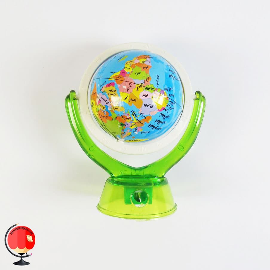 تراش فانتزی طرح کره جغرافیا پایه سبز رنگ